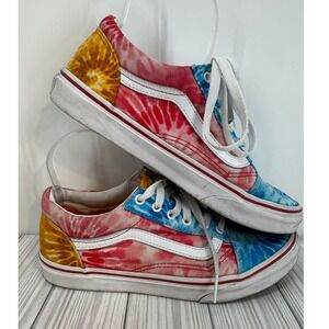 Vans Old Skool Tie Dye Kids Sneakers Low Top Lace Up Size 6.0 Colorful Shoes